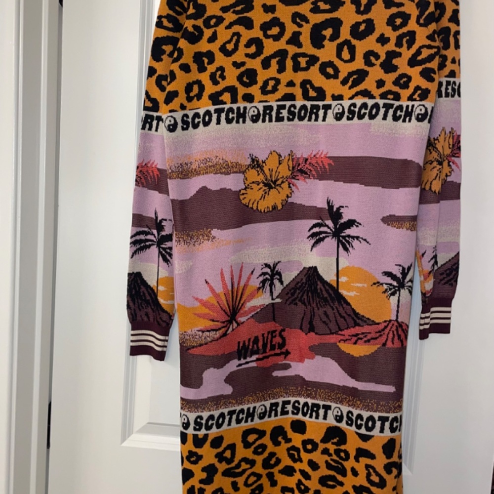SCOTCH & SODA Avie Long Cardigan Duster Leopard Tropic Size S - Picture 9 of 13